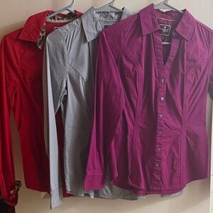 Bundle of 3 Express Women’s The Essential Button-Down Shirts